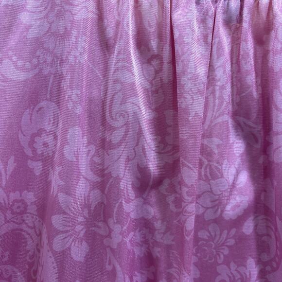 Vintage Vanity Fair Pink Jacquard Nightgown Robe Set Sz L Lace Trim Made in USA - Picture 7 of 7